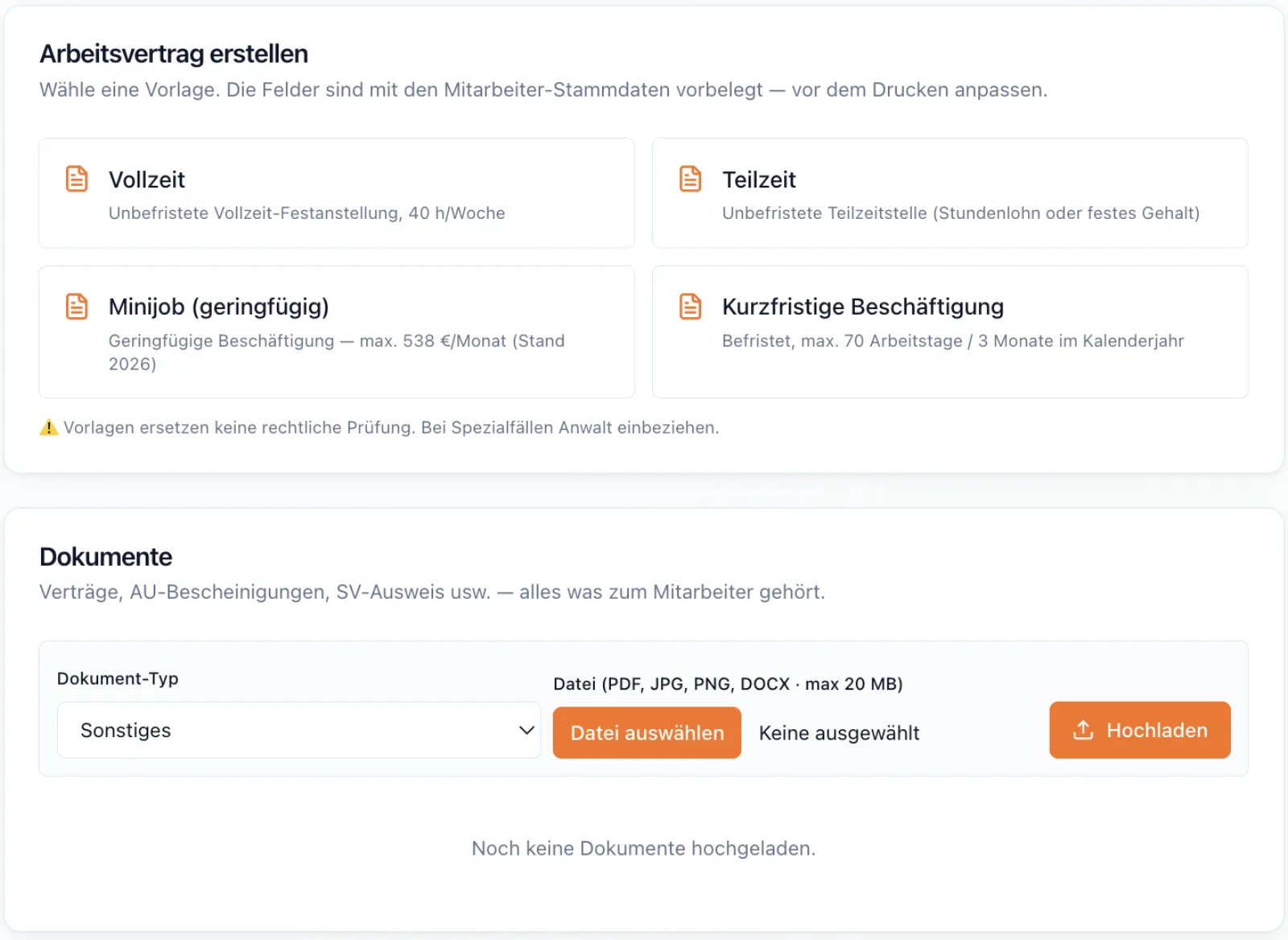 Arbeitsvertrag-Generator